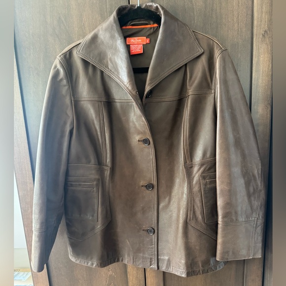 Faconnable Leather Jacket 100% Cowhide Leather Sz XL - Picture 1 of 5